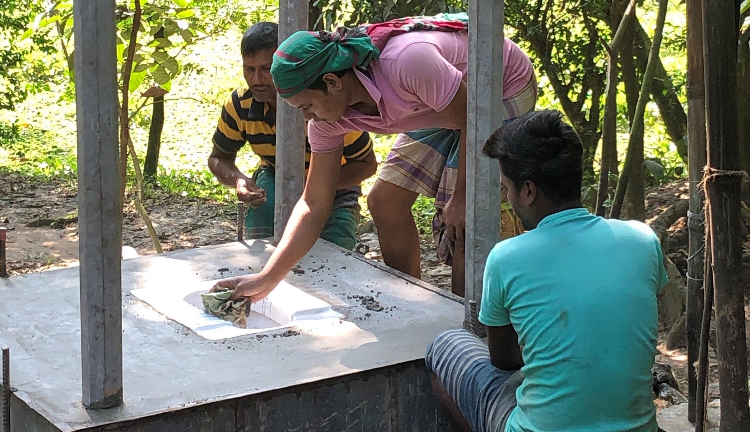 Men are making a toilet, Bangladesh 2019