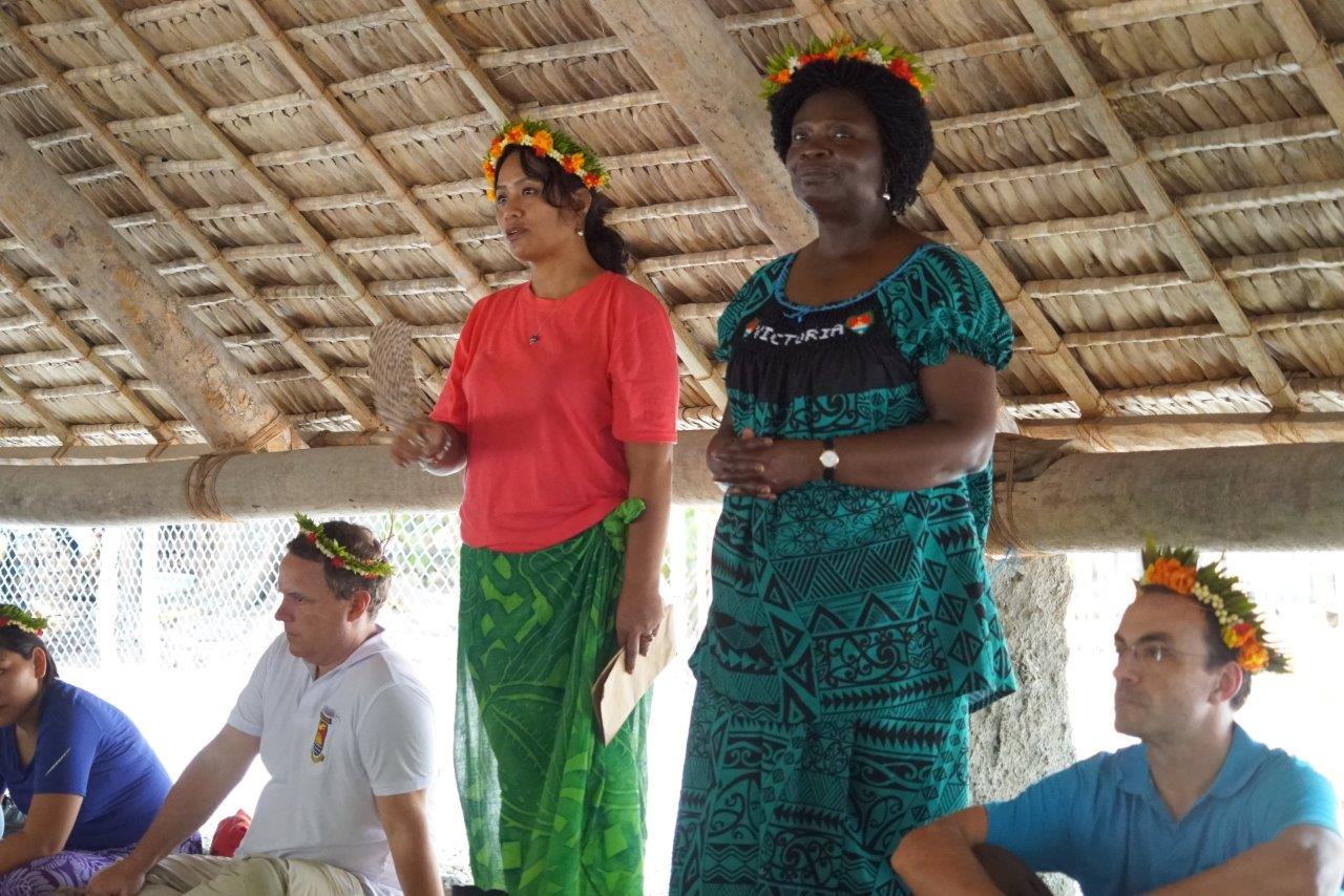 Akka Rimon during the traditional welcome ceremony for VP Victoria Kwakwa during her visit