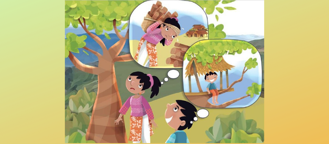 Cartoon image of two children from a World Bank calendar promoting gender equality Cartoon image of two children from a World Bank calendar promoting gender equality