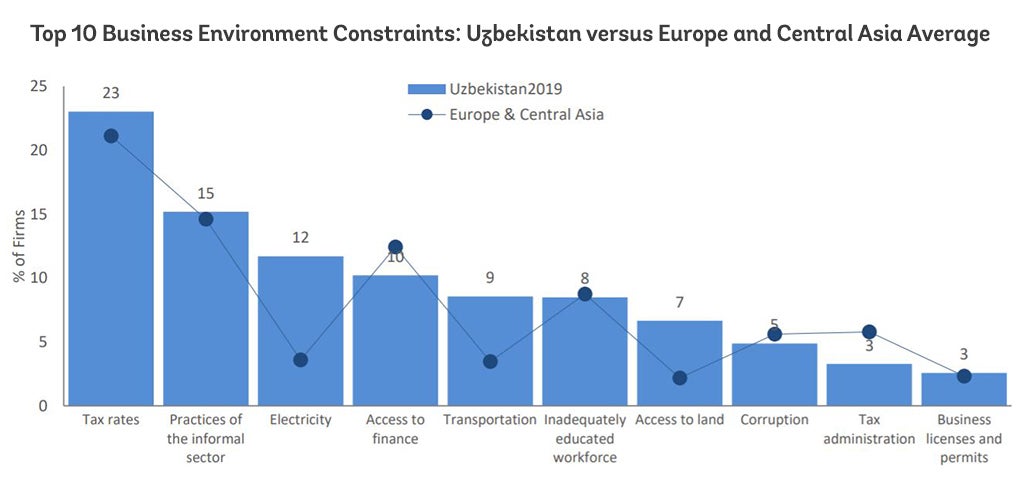 Graph on Top 10 Business Environment Constraints